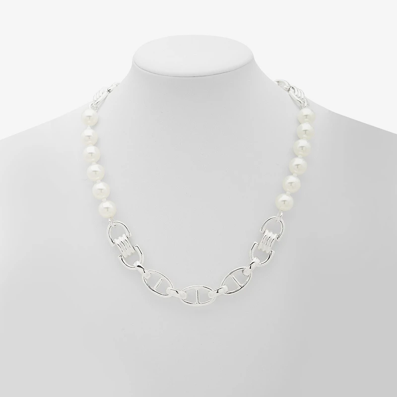 Worthington Silver Tone Womens 17 Inch Collar Necklace