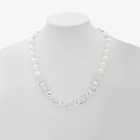 Worthington Silver Tone Womens 17 Inch Collar Necklace