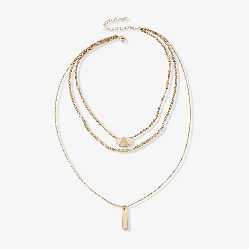 a.n.a Gold Tone Womens 24 Inch Strand Necklace