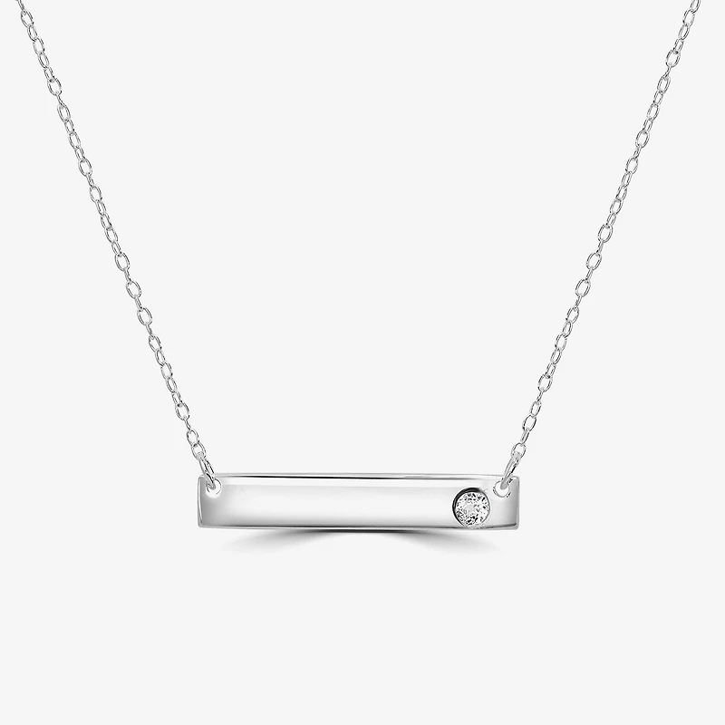 Silver Treasures Birthday Womens Sterling Bar 16 Inch Pendant Necklace