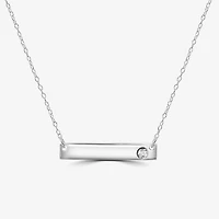 Silver Treasures Birthday Womens Sterling Bar 16 Inch Pendant Necklace