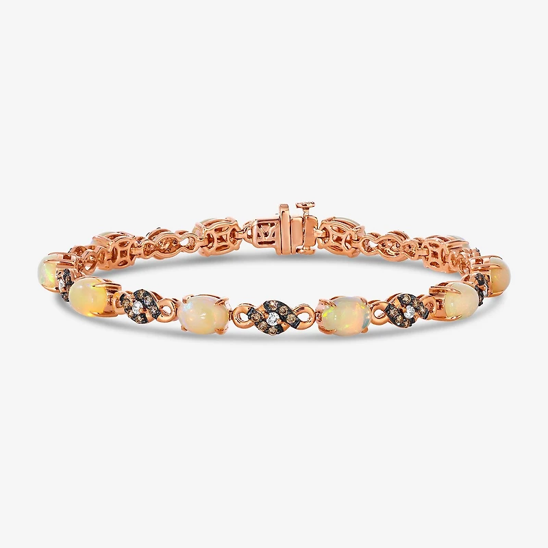 Le Vian® Grand Sample Sale™ Bracelet featuring Neopolitan Opal™ Vanilla Diamonds® Chocolate Diamonds® set in 14K Strawberry Gold®