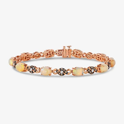 Le Vian® Grand Sample Sale™ Bracelet featuring Neopolitan Opal™ Vanilla Diamonds® Chocolate Diamonds® set in 14K Strawberry Gold®