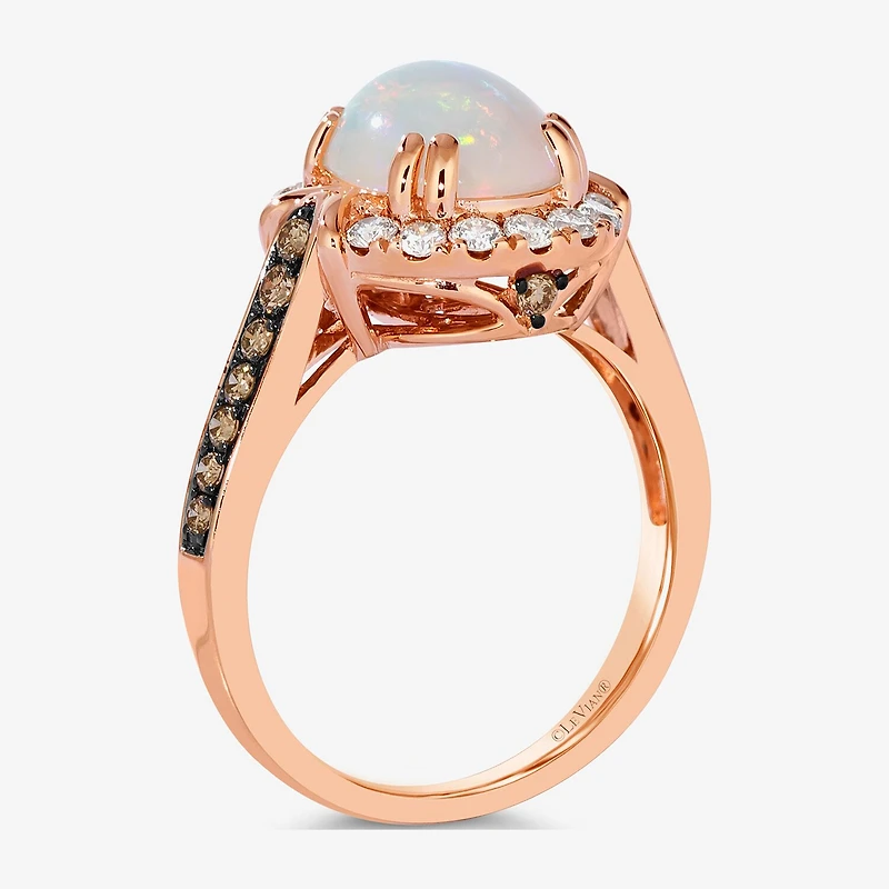 Le Vian® Grand Sample Sale™ Ring featuring 1 1/5 CT. Neopolitan Opal™ 1/4 Chocolate Diamonds® 1/3 Nude Diamonds™ set 14K Strawberry Gold®