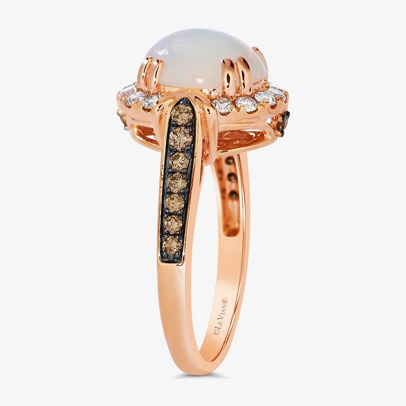 Le Vian® Grand Sample Sale™ Ring featuring 1 1/5 CT. Neopolitan Opal™ 1/4 Chocolate Diamonds® 1/3 Nude Diamonds™ set 14K Strawberry Gold®