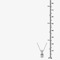 Womens 1/10 CT. T.W. Lab Grown White Diamond Sterling Silver Round 18 Inch Pendant Necklace