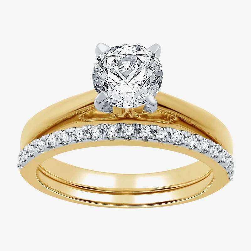 I Said Yes (G / Si1-Si2) Womens 1 1/4 CT. T.W. Lab Grown White Diamond Sterling Silver Round Solitaire Bridal Set