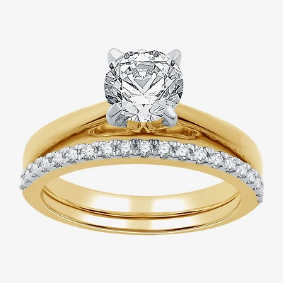 I Said Yes (G / Si1-Si2) Womens 1 1/4 CT. T.W. Lab Grown White Diamond Sterling Silver Round Solitaire Bridal Set