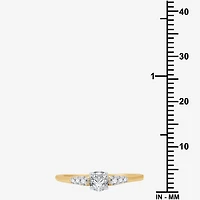 (G / Si1-Si2) Womens 1/2 CT. T.W. Lab Grown White Diamond 10K Gold Round Side Stone Engagement Ring