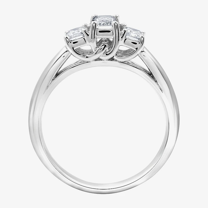 Love Lives Forever (G / Si1-Si2) Womens 1 CT. T.W. Lab Grown White Diamond 10K Gold 3-Stone Engagement Ring