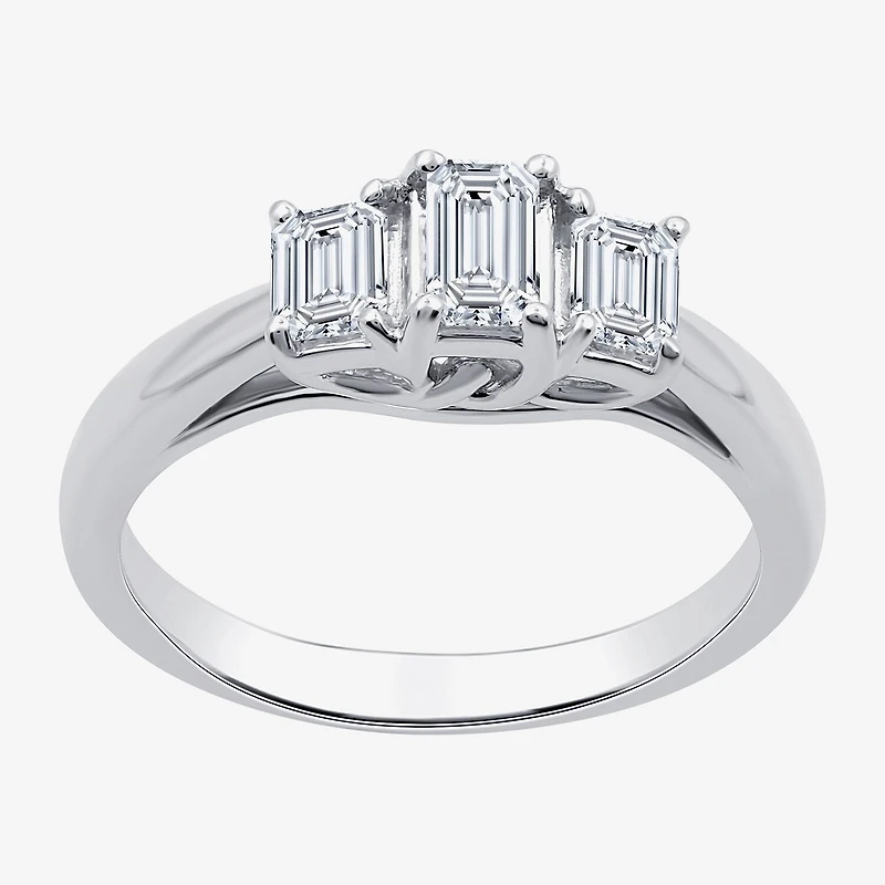 Love Lives Forever (G / Si1-Si2) Womens 1 CT. T.W. Lab Grown White Diamond 10K Gold 3-Stone Engagement Ring