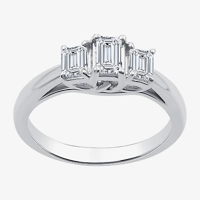 Love Lives Forever (G / Si1-Si2) Womens 1 CT. T.W. Lab Grown White Diamond 10K Gold 3-Stone Engagement Ring