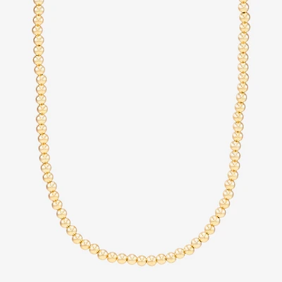 Womens 14K Gold Over Silver 20 Inch Beaded Necklace