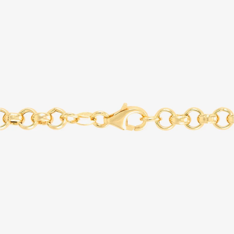Made in Italy Womens 14K Gold Over Silver Heart Charm Bracelet