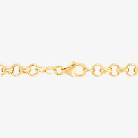 Made in Italy Womens 14K Gold Over Silver Heart Charm Bracelet