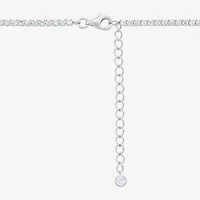 Diamonart Womens White Cubic Zirconia Sterling Silver Inch Tennis Necklace