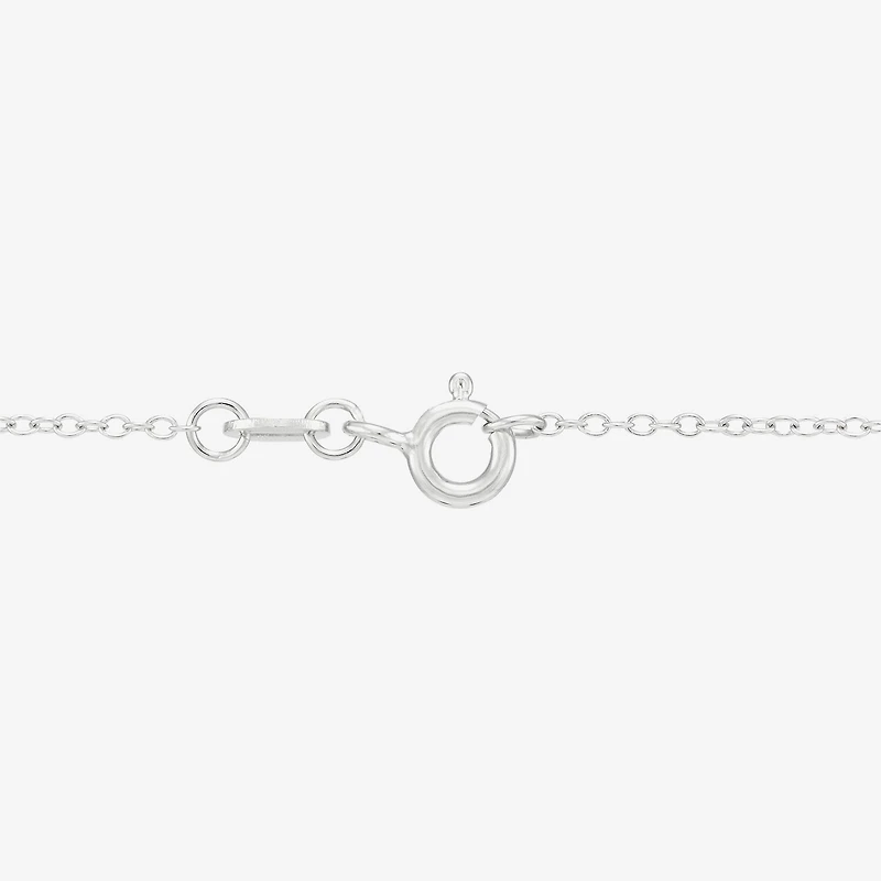 Womens Blue Crystal Sterling Silver 18 Inch Pendant Necklace