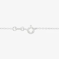 Womens Blue Crystal Sterling Silver 18 Inch Pendant Necklace