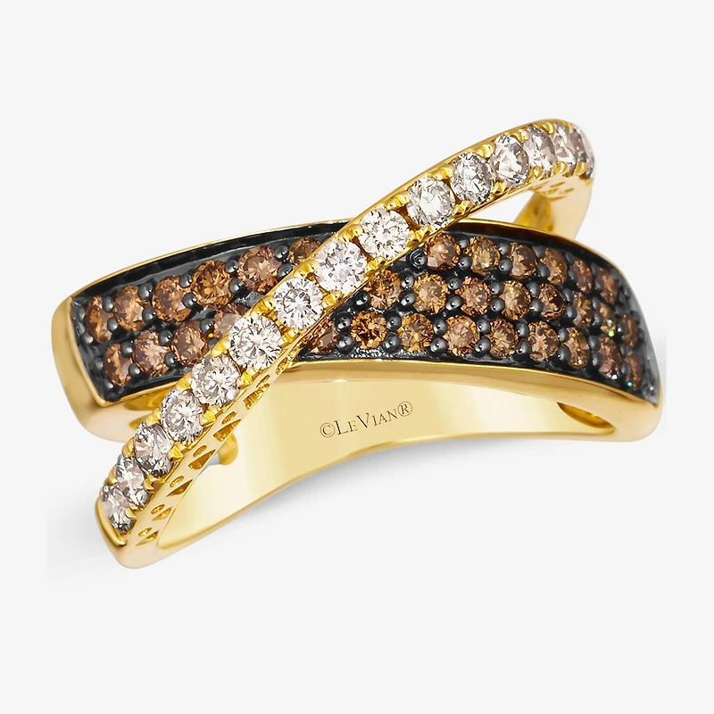 Le Vian® Ring featuring 1/2 CT. Nude Diamonds™ 5/8 Chocolate Diamonds® set 14K Honey or Strawberry Gold™