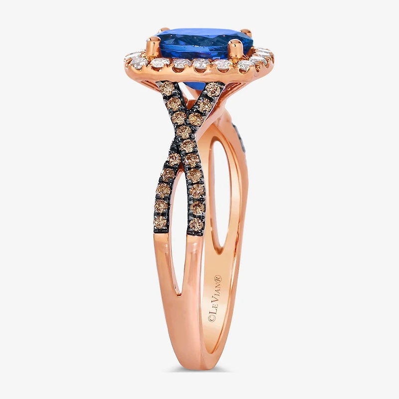 Le Vian® Grand Sample Sale™ Ring featuring 1 CT. Blueberry Tanzanite® 1/5 CT. Nude Diamonds™ 1/5 CT. Chocolate Diamonds® set in 14K Strawberry Gold