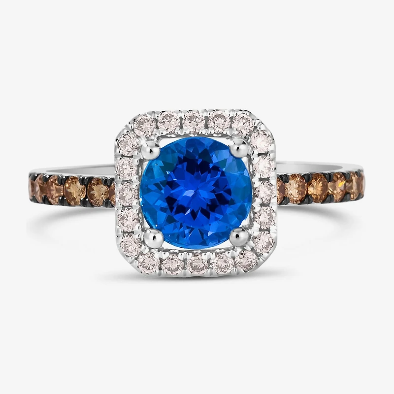 Le Vian® Grand Sample Sale™ Ring featuring 1 1/5 CT. Blueberry Tanzanite® 1/4 CT. Chocolate Diamonds® 1/5 CT. Nude Diamonds™ set in 14K Vanilla Gold®