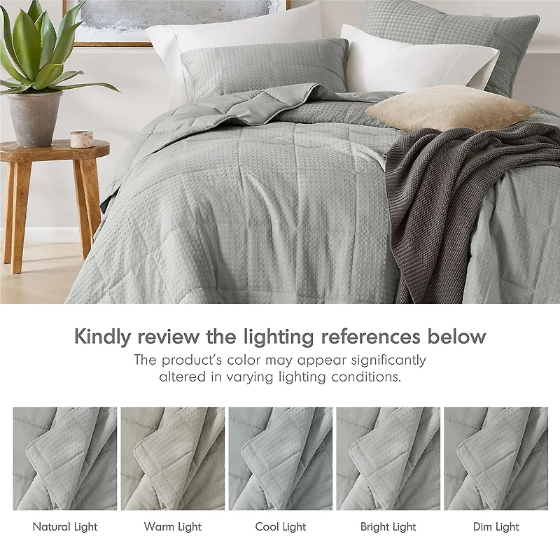 510 Design Mina Waffle Weave Textured Quilt Set