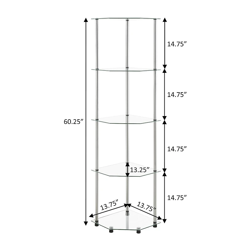 Convenience Concepts Desing2go 4-Shelf Standard Bookshelf