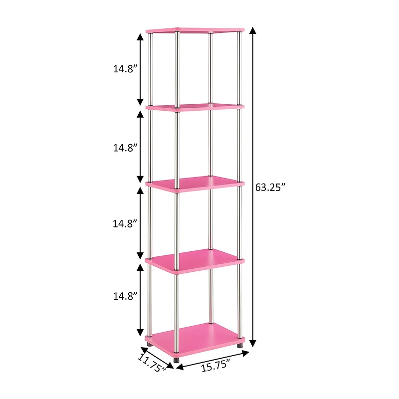 Convenience Concepts Desing2go 4-Shelf Standard Bookshelf