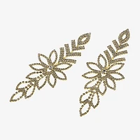 Bijoux Bar Gold Tone Womens Glass Flower Drop Earrings