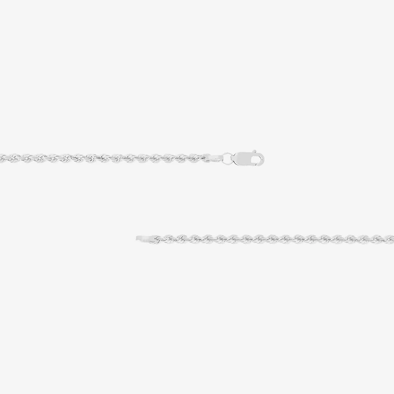 14K White Gold 18 - 30 Inch Semisolid Rope Chain Necklace