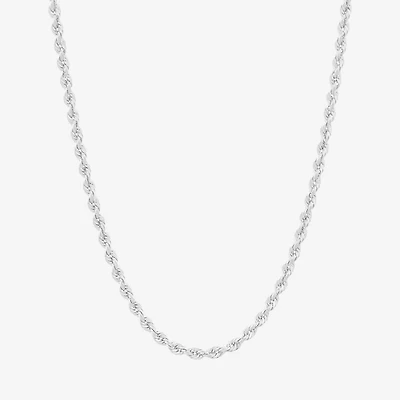 14K White Gold 18 - 30 Inch Semisolid Rope Chain Necklace