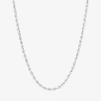 14K White Gold 18 - 30 Inch Semisolid Rope Chain Necklace