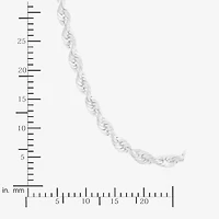 14K White Gold 18 - 30 Inch Semisolid Rope Chain Necklace