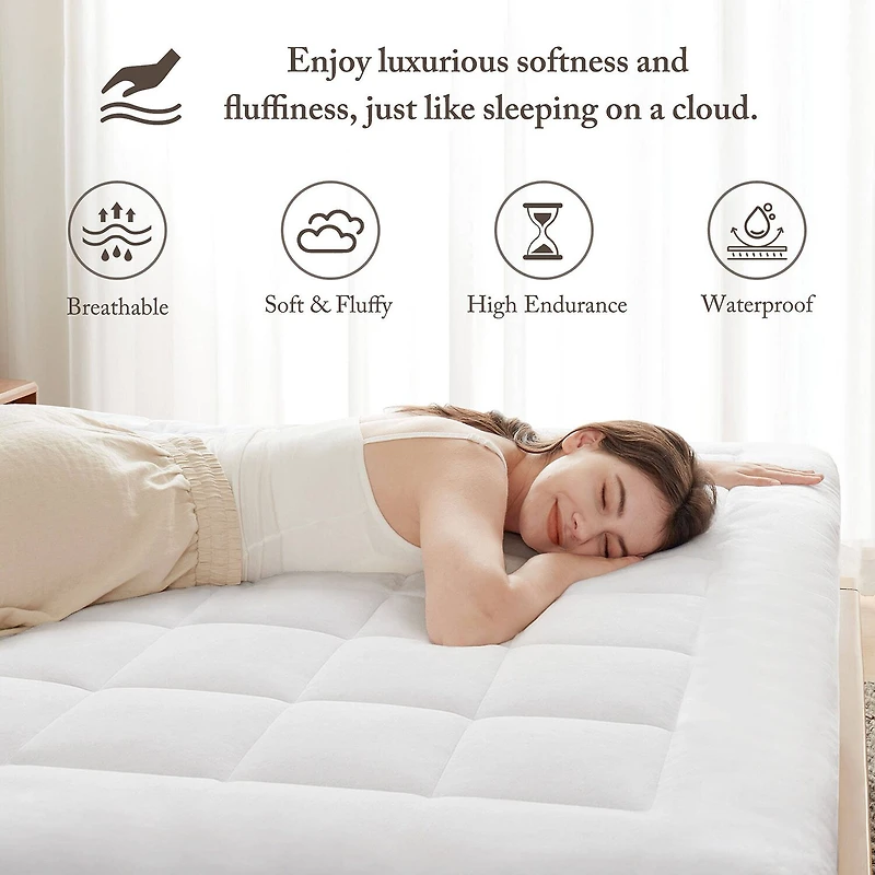 Madison Park Cloud Soft Plush Waterproof Quilted Mattress Pad