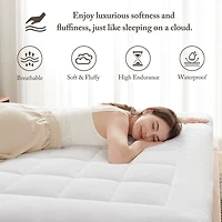 Madison Park Cloud Soft Plush Waterproof Quilted Mattress Pad