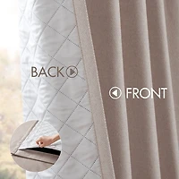 Madison Park Karien Sound Blocking Rod Pocket Back Tab 100% Blackout Set of 2 Curtain Panel