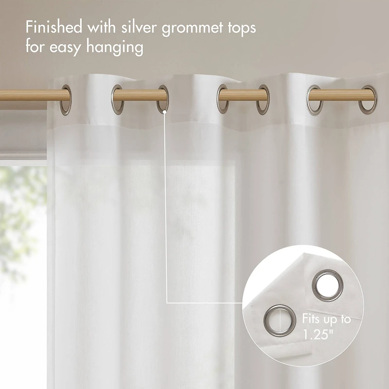 Madison Park Vera Grommet Top Sheer Single Curtain Panel
