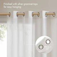 Madison Park Vera Grommet Top Sheer Single Curtain Panel