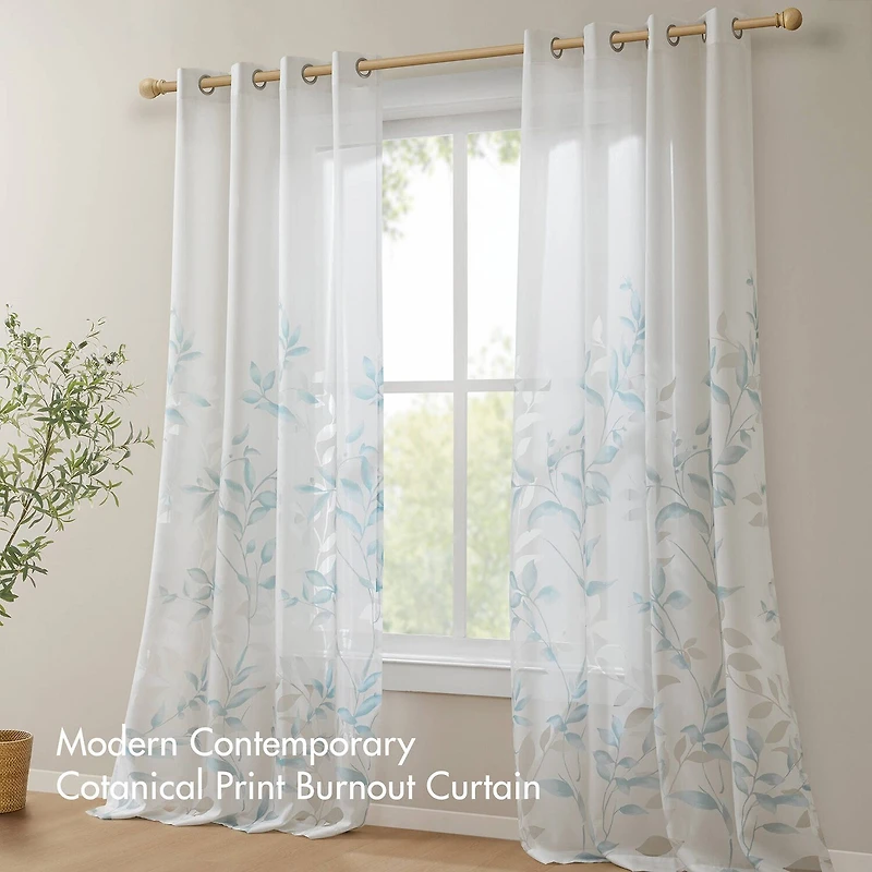 Madison Park Vera Grommet Top Sheer Single Curtain Panel