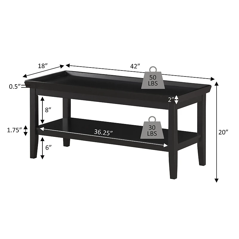 Convenience Concepts Ledgewood Living Room Collection Coffee Table