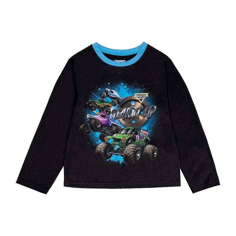 Big Kid Boys Monster Jam Crew Neck Long Sleeve 2-pc. Pajama Set