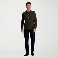 Haggar Wrinkle Free Performance Khaki Mens Straight Fit Flat Front Pant