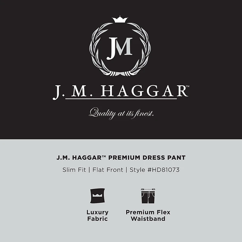 Haggar JMH Premium Stretch Mens Slim Fit Dress Flat Front Pant