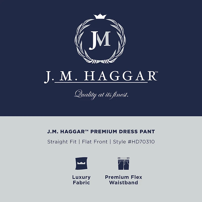 Haggar JMH Flannel Mens Straight Fit Dress Flat Front Pant