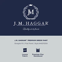 Haggar JMH Flannel Mens Straight Fit Dress Flat Front Pant