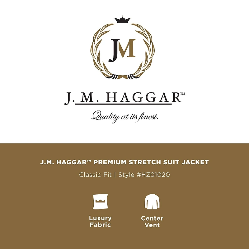 Haggar JMH Mens Classic Fit Plaid Suit Jacket