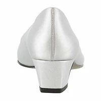 Easy Street Prim Womens Pointed Closed Toe Block Heel Pumps