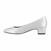 Easy Street Prim Womens Pointed Closed Toe Block Heel Pumps