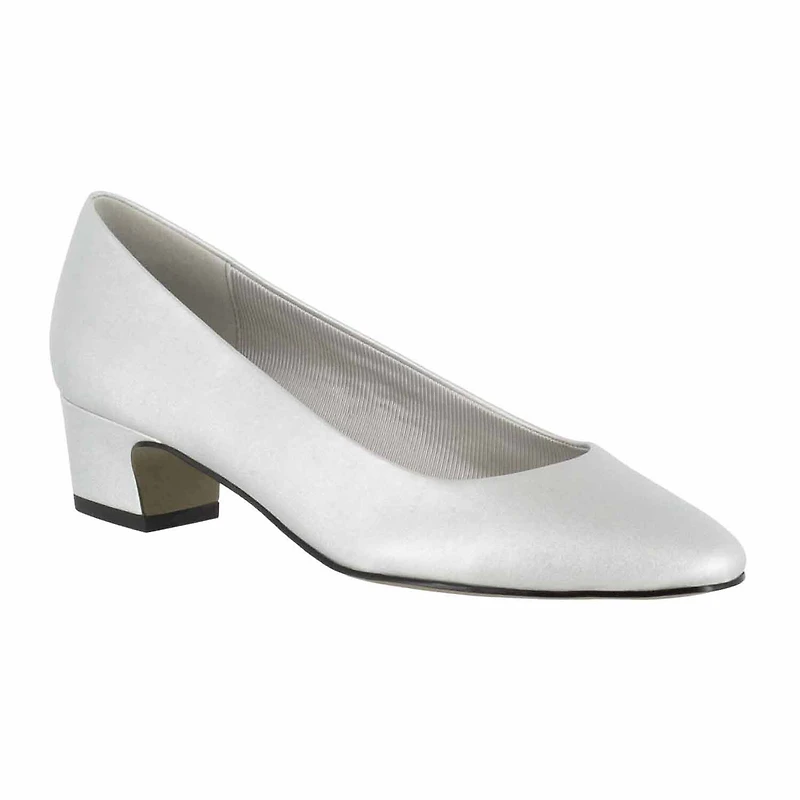 Easy Street Prim Womens Pointed Closed Toe Block Heel Pumps