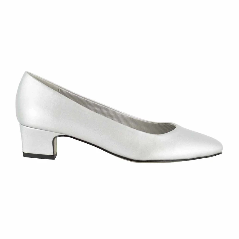 Easy Street Prim Womens Pointed Closed Toe Block Heel Pumps